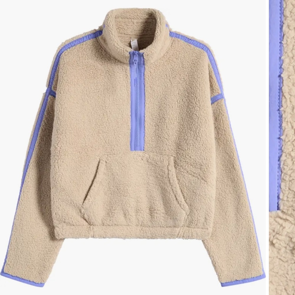 Zella Girl Stretch Out High Pile Fleece Half Zip
